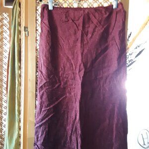 Vintage Banana Republic Burgandy Silk knee lenght skirt